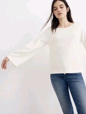 Madewell Cream Bell-Sleeve Sweatshirt